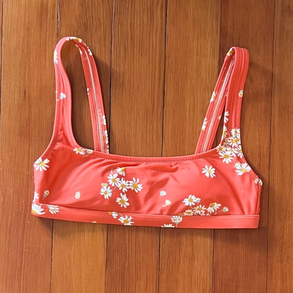 Madewell Retro High-Waisted Balconette Bikini Top & Bottom- Orange Daisies- Med - Picture 15 of 15